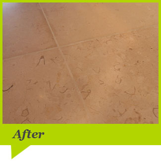A limestone floor after cleaning
