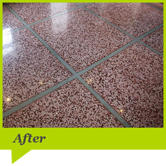 A Terrazzo floor after cleaning
